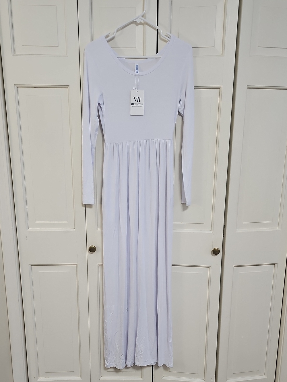 White Long Sleeve Maxi Dress